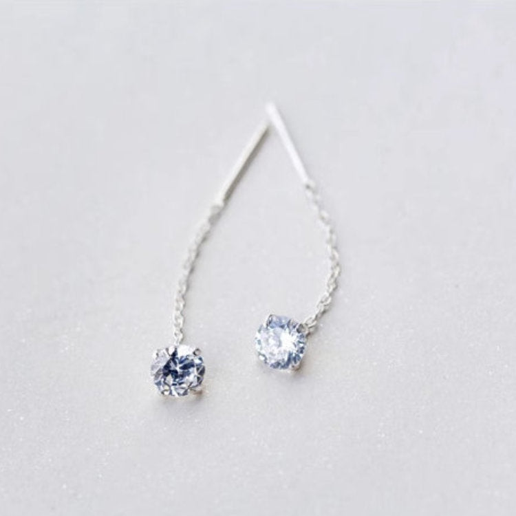 チェーンストーンピアス Silver925