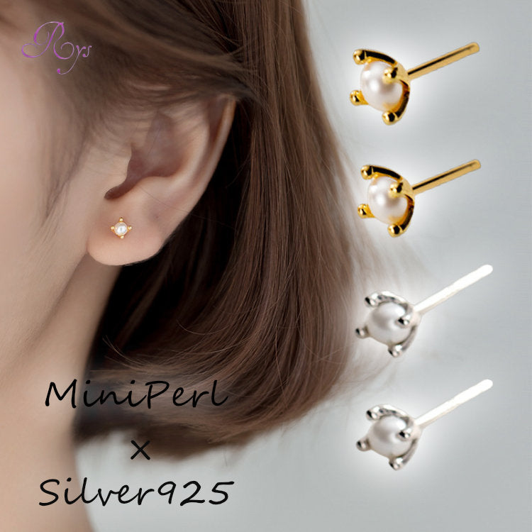 イミテーションパールピアス Silver925