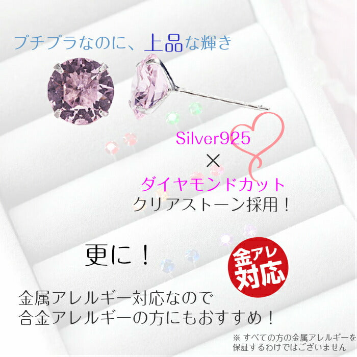 ストーンミニピアス Silver925