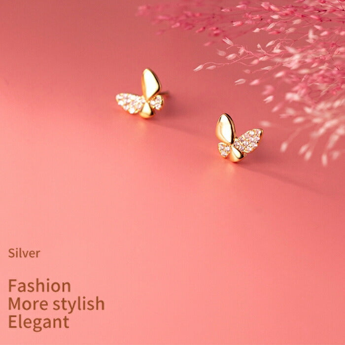 蝶モチーフピアス Silver925