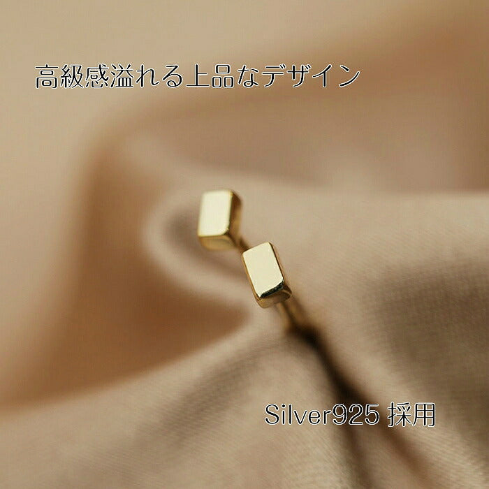 ブロックミニピアス Silver925