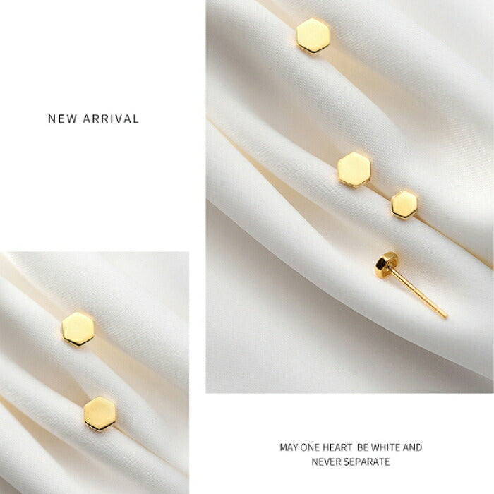 六角モチーフピアス Silver925