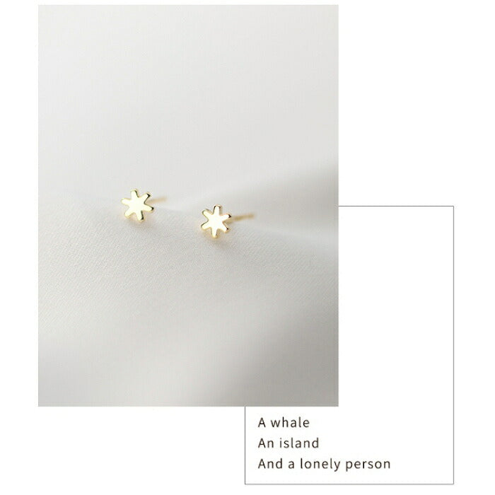 雪の結晶モチーフピアス Silver925