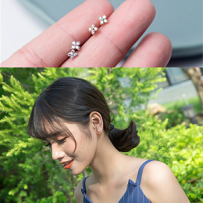 クローバーモチーフピアス Silver925