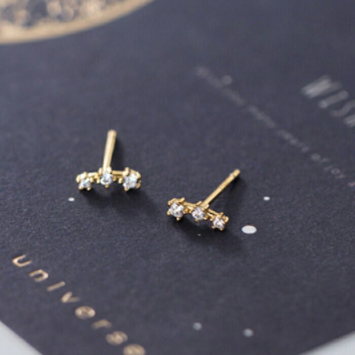 三連スターモチーフピアス Silver925