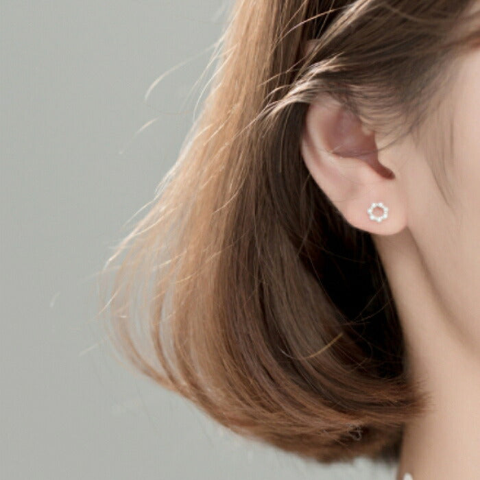 パールリングピアス Silver925