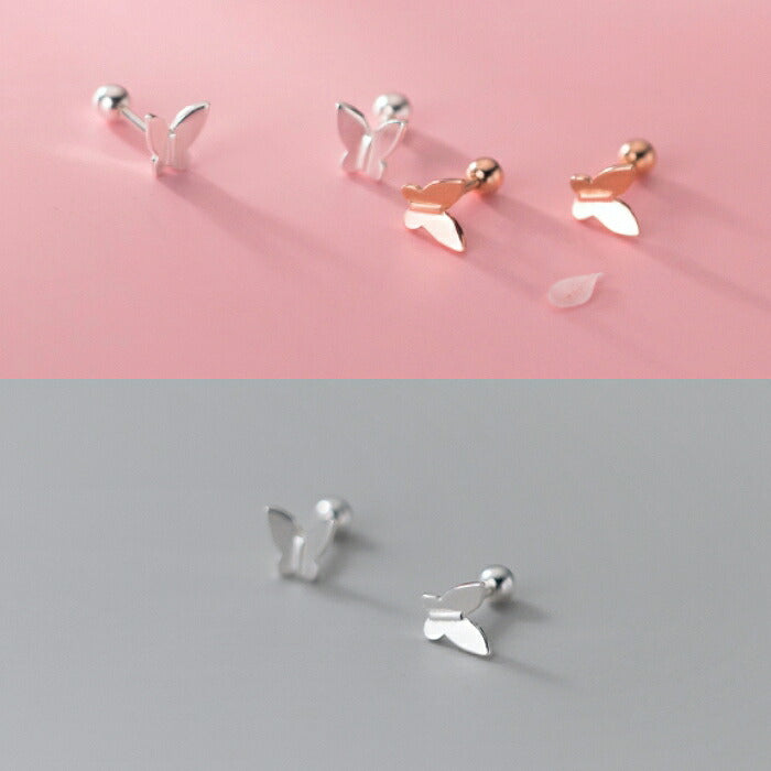 蝶モチーフピアス Silver925 1ピース