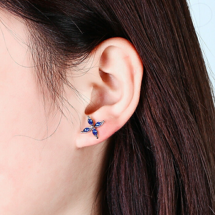 フラワーピアス シルバー925 アレルギー対応