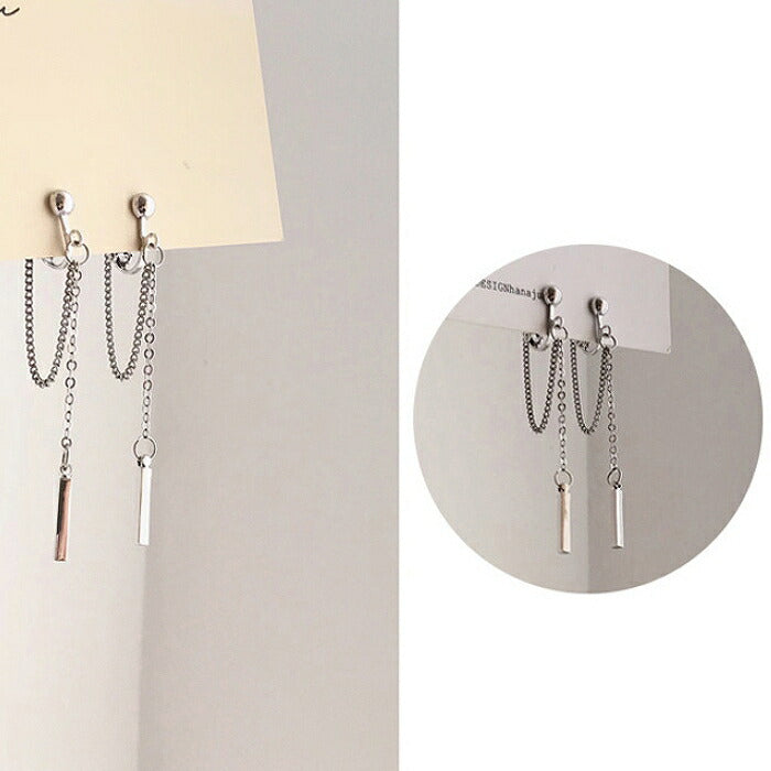 ダブルチェーンピアス