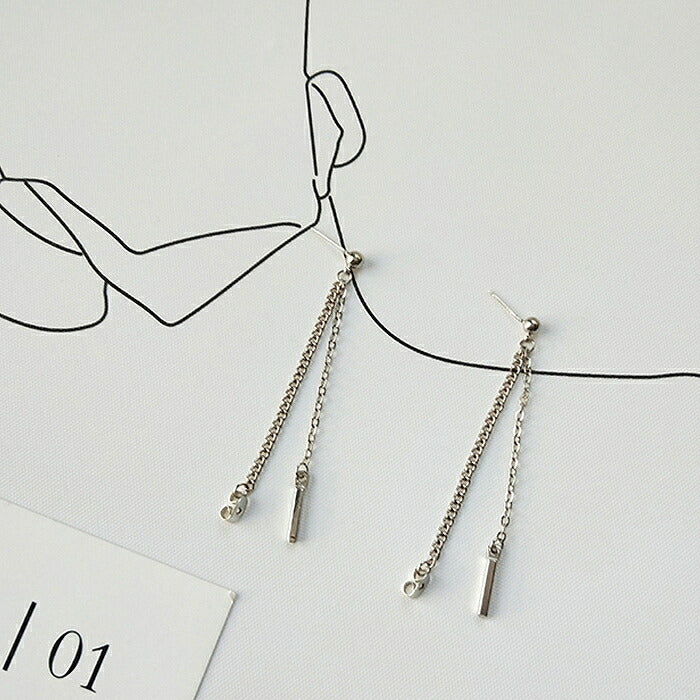 ダブルチェーンピアス