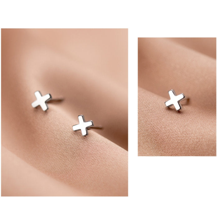 ピアス Silver925 メンズ レディース クロス シンプル シルバーピアス 小さめ セカンドピアス アレルギー シルバー製