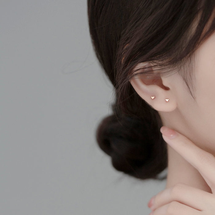 ハートピアス Silver925 レディース 小さい 極小 3mm 20G シルバー ゴールド ローズ 金属アレルギー シンプル ミニ セカンドピアス 軟骨