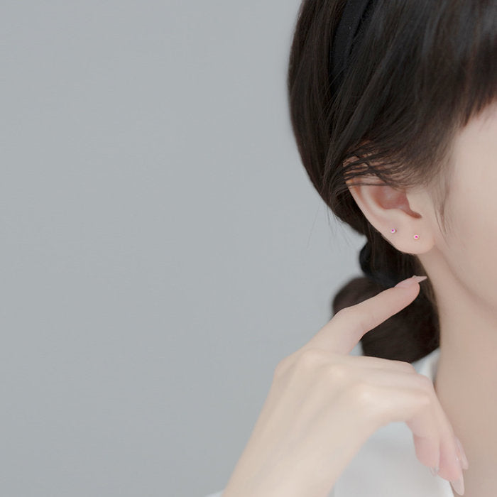 極小 つけっぱなし ピアス シンプル 金属アレルギー Silver925 極小ピアス ミニピアス シルバー ゴールド ブルー クリア グリーン ローズ 2mm 20G 両耳用 セカンドピアス 仕事用 目立ちにくい 小さい 小さめ 錆びない