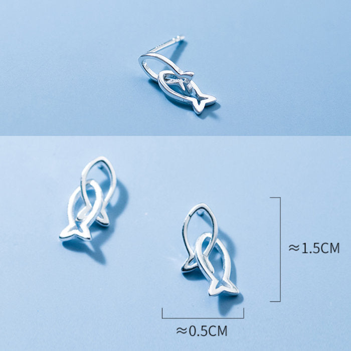 ピアス 魚 おさかな シンプル スタッド 金属アレルギー シルバー 小さめ 猫 シルバー925 アレルギー対応 20G 仕事用 小さいピアス つけっぱなしピアス シンプルピアス セカンドピアス 軟骨ピアス アレルギー対応ピアス 仕事