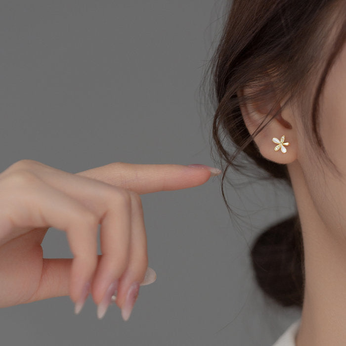 ピアス フラワー 花 ゴールド 20G シンプル 軟骨 金属アレルギー シルバー 小さめ ミニ シルバー925 アレルギー対応 仕事用 シンプルピアス セカンドピアス 軟骨ピアス 仕事