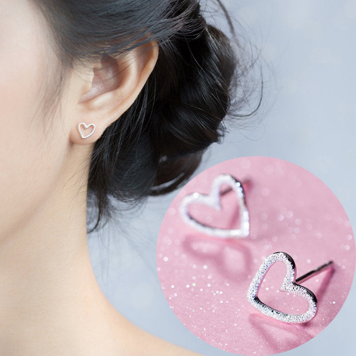 ピアス ハート 小さい シルバー925 シンプル 軟骨 金属アレルギー シルバー 小さめ マット Silver925 アレルギー対応 20G 仕事用 小さいピアス シンプルピアス セカンドピアス 軟骨ピアス 仕事