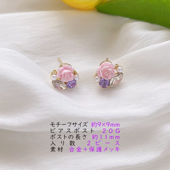 ピアス 花 フラワー ゴールド シンプル 軟骨 金属アレルギー アレルギー対応 20G 小さいピアス シンプルピアス セカンドピアス