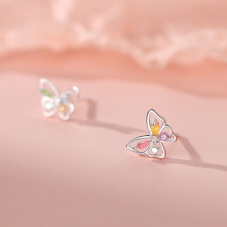 ピアス 蝶々 ちょうちょ つけっぱなし 小さい シンプル 軟骨 金属アレルギー シルバー925 アレルギー対応 20G 仕事用 小さいピアス つけっぱなしピアス シンプルピアス セカンドピアス