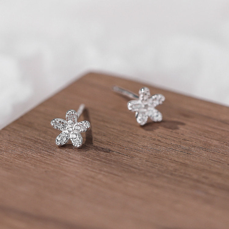 ピアス 花 フラワー 小さい シンプル 軟骨 金属アレルギー シルバー999 アレルギー対応 20G 仕事用 小さいピアス シンプルピアス セカンドピアス