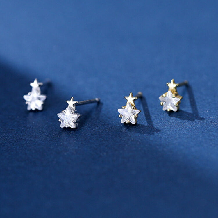 姉妹星のピアス シルバー ゴールド スター ピアス シルバー925 アレルギー対応 20G お星さま レディース 女性 星 小さい シンプル