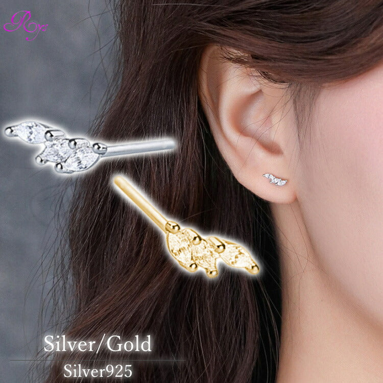 小粒麦の穂ピアス シルバー ゴールド シルバー925 ピアス 小さい 金属アレルギー 20G 麦の穂 エピ 小さい かわいい レディース 女性 両耳