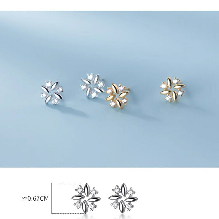 【キュービックジルコニアフラワーピアス】 シルバー925 ピアス 花 フラワー アレルギー対応 シルバー ゴールド レディース 女性 かわいい キュービックジルコニア シンプルピアス フラワーピアス