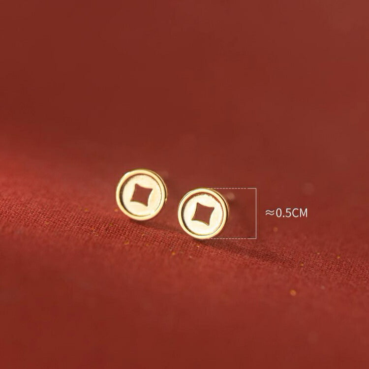 【ゴールドコインモチーフピアス】 シルバー925 ピアス ゴールド 20G 金属アレルギー対応 コイン シンプル メンズ レディース 5mm シンプル 金運