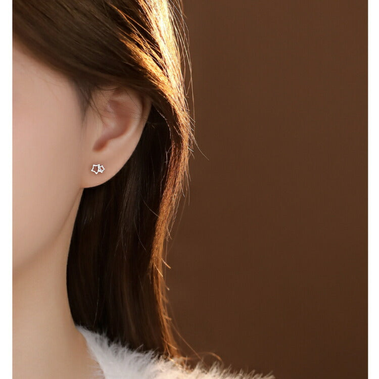 【ダブルスターピアス】 シルバー999 純銀 ピアス 金属アレルギー対応 星 スター 2つ星 20G スタッドピアス シンプル 小さい レディース メンズ 流星 流れ星 シルバー プラチナホワイト