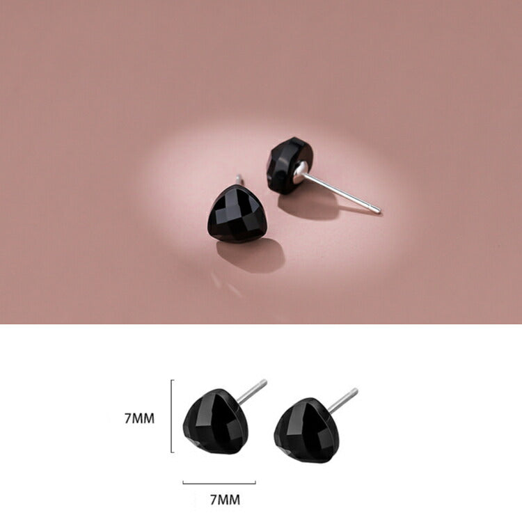 【ブラックキュービックジルコニアピアス】 シルバー925 ピアス ブラック キュービックジルコニア 金属アレルギー対応 一粒ジュエリー かわいい 黒 ブラックストーン