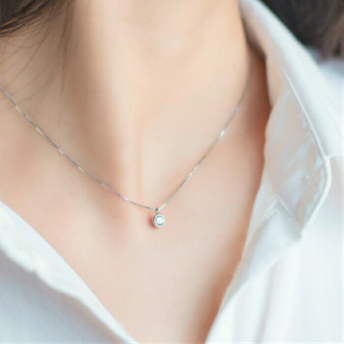 一粒ストーン シンプルネックレス レディース シルバー925 Silver925 アレルギー対応 プレゼント ネックレス シンプル シルバー ゴールド 小さめ 華奢 デコルテ 重ね付け 上品 清楚 カジュアル フォーマル 大人 925 女性