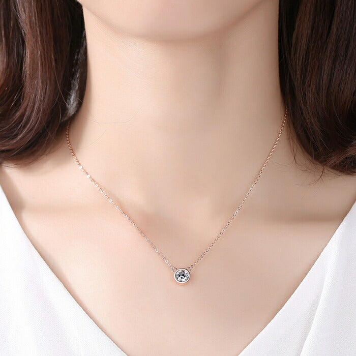ネックレス レディース Silver925 キュービックジルコニア シルバーネックレス ローズゴールド RYS 送料無料 ギフト 誕生日 プレゼント