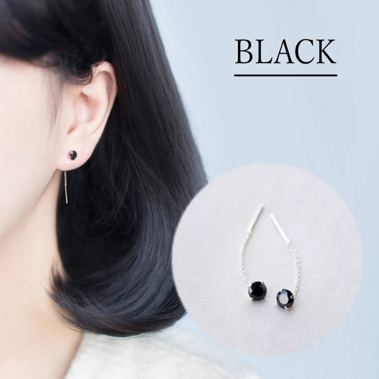 チェーンストーンピアス　Silver925