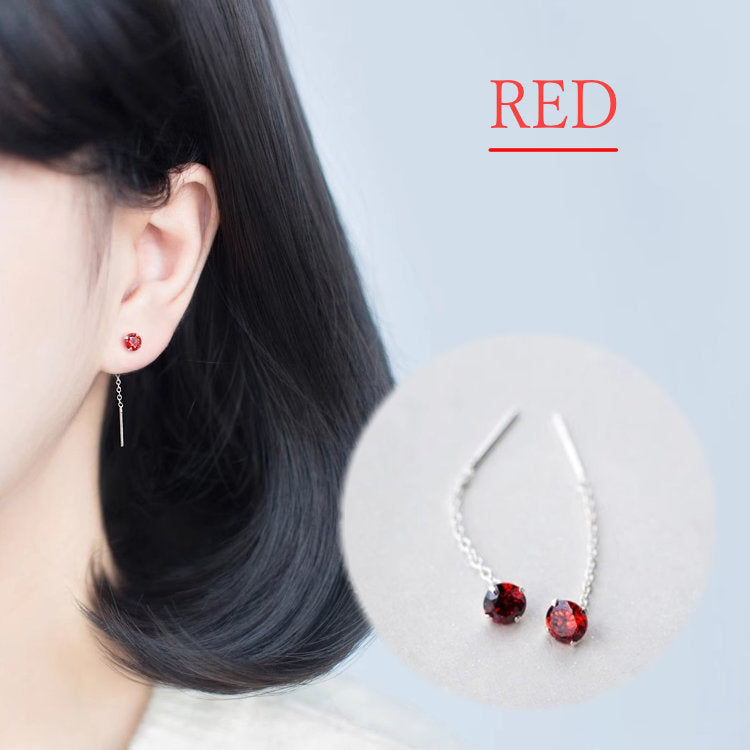 チェーンストーンピアス　Silver925