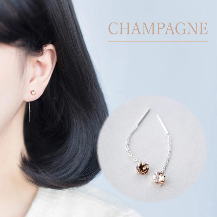 チェーンストーンピアス　Silver925