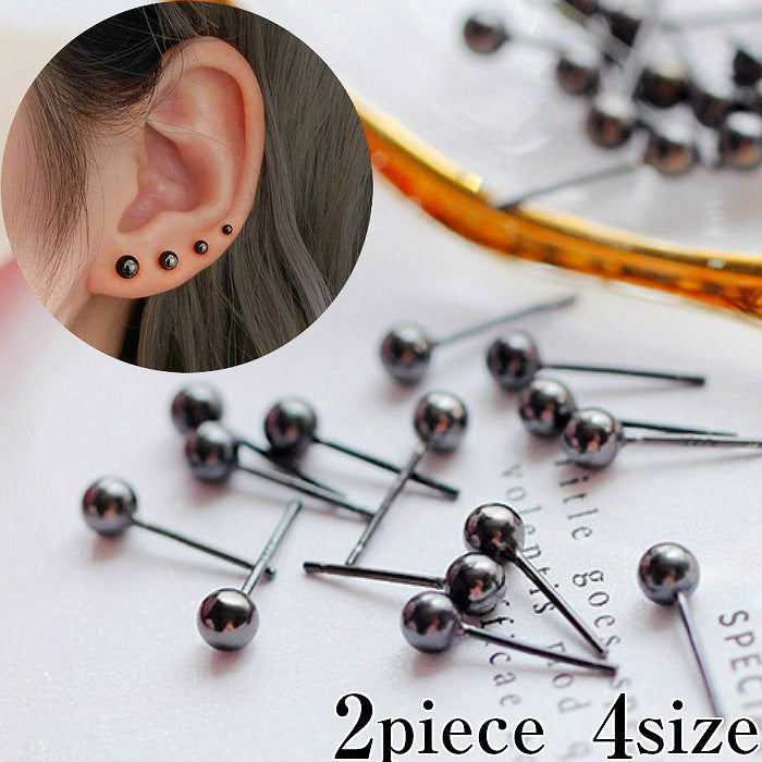 シンプルピアス ブラック　Silver925　20G