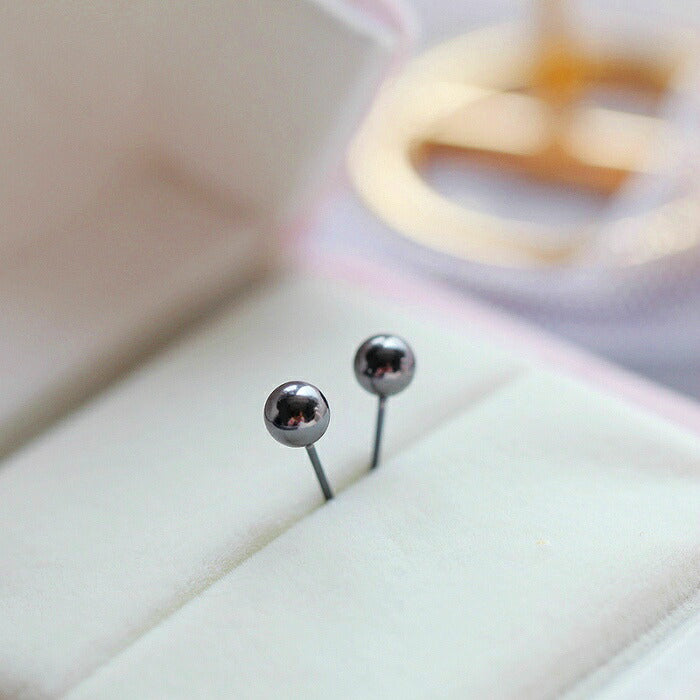 シンプルピアス ブラック　Silver925　20G