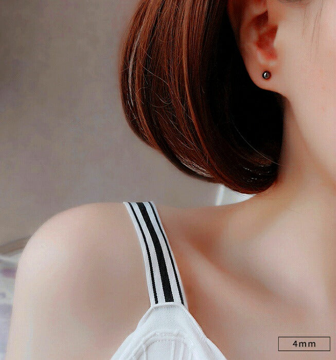 シンプルピアス ブラック　Silver925　20G