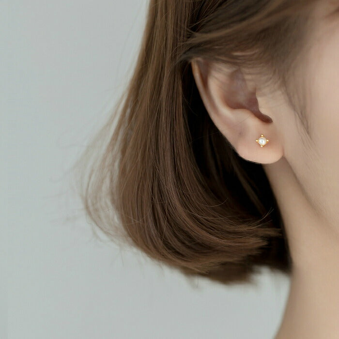 イミテーションパールピアス　Silver925