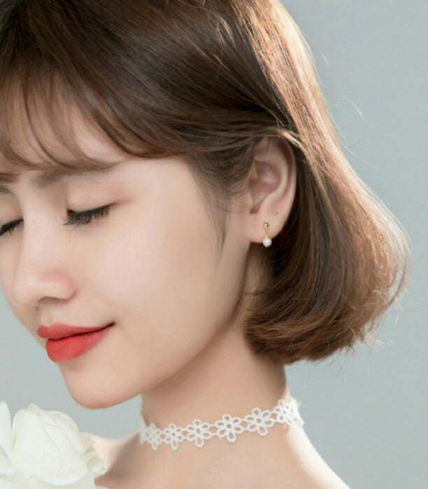 イミテーションパールピアス　Silver925