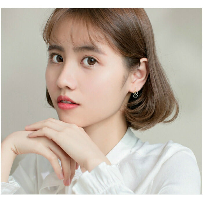 スクエアモチーフピアス　Silver925