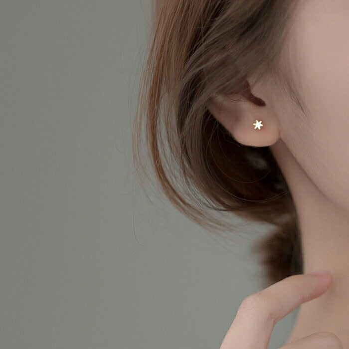 雪の結晶モチーフピアス　Silver925