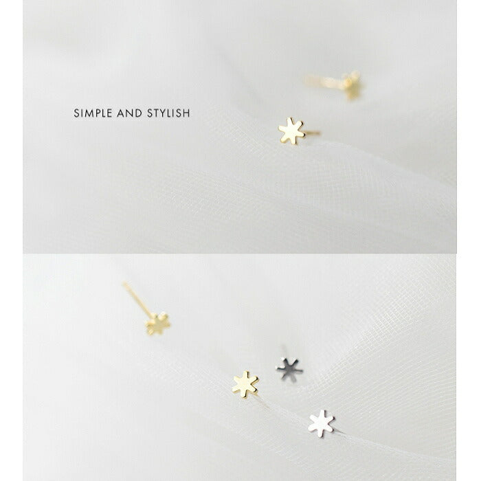 雪の結晶モチーフピアス　Silver925