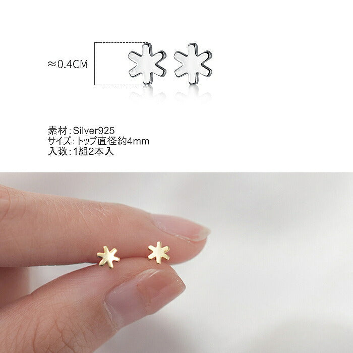 雪の結晶モチーフピアス　Silver925