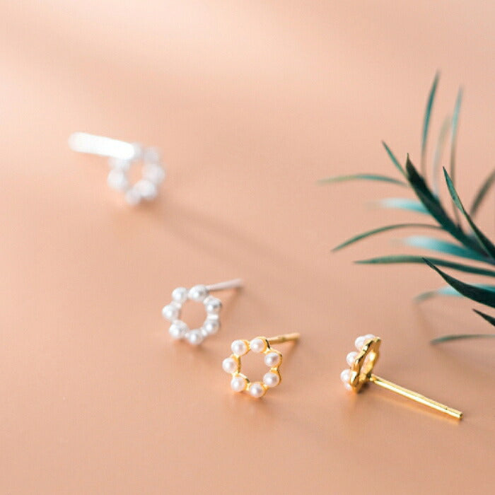 パールリングピアス　Silver925