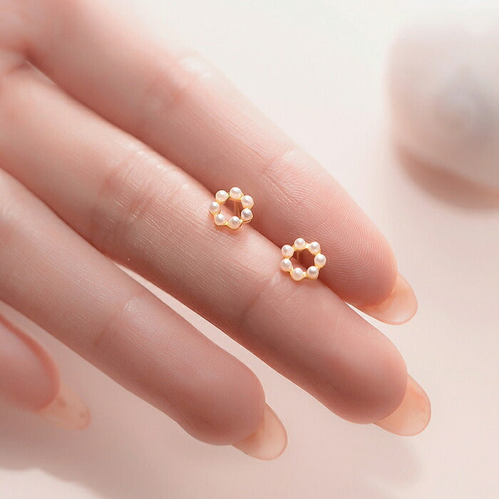 パールリングピアス　Silver925
