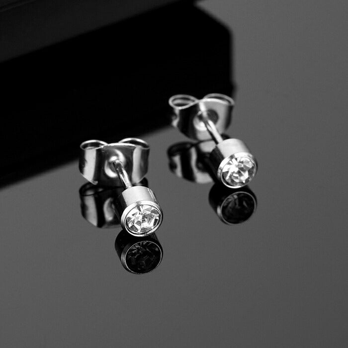 ラインストーンピアス　サージカルステンレス　20G