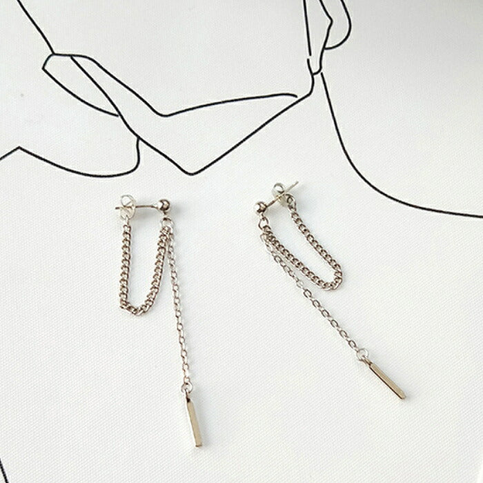 ダブルチェーンピアス