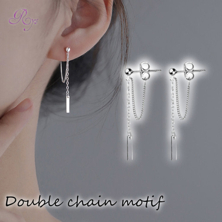 ダブルチェーンピアス