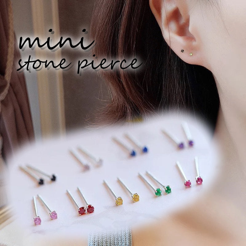 2.4mm ジルコン ピアス　Silver925 シルバー　金属アレルギー対応