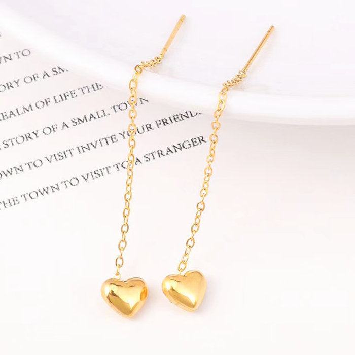 ハートチェーンピアス チタン　アレルギー対応